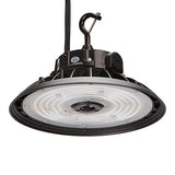 10 in. LED UFO High Bay Light Fixture, Black Hardwired Warehouse Light, 22,500 Lumens, 3 CCT 4000K-5700K, Selectable Wattage 100-150, 120-277V AC