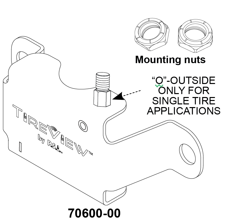 TireView 70600-00 R Series Drive Single Flow-Thru Bracket