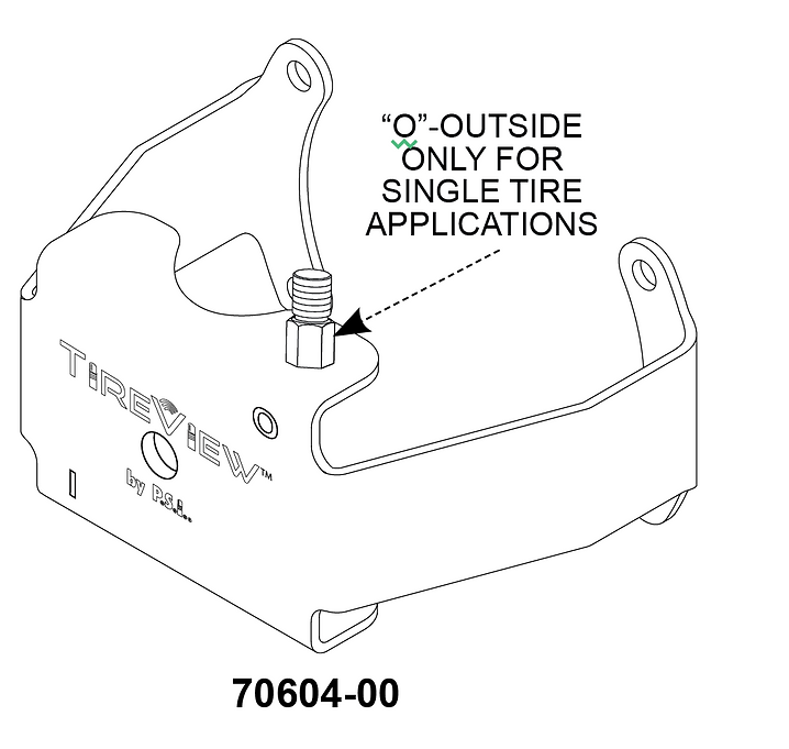 TireView 70604-00 N Series Trailer Tire Single Flow-Thru Bracket