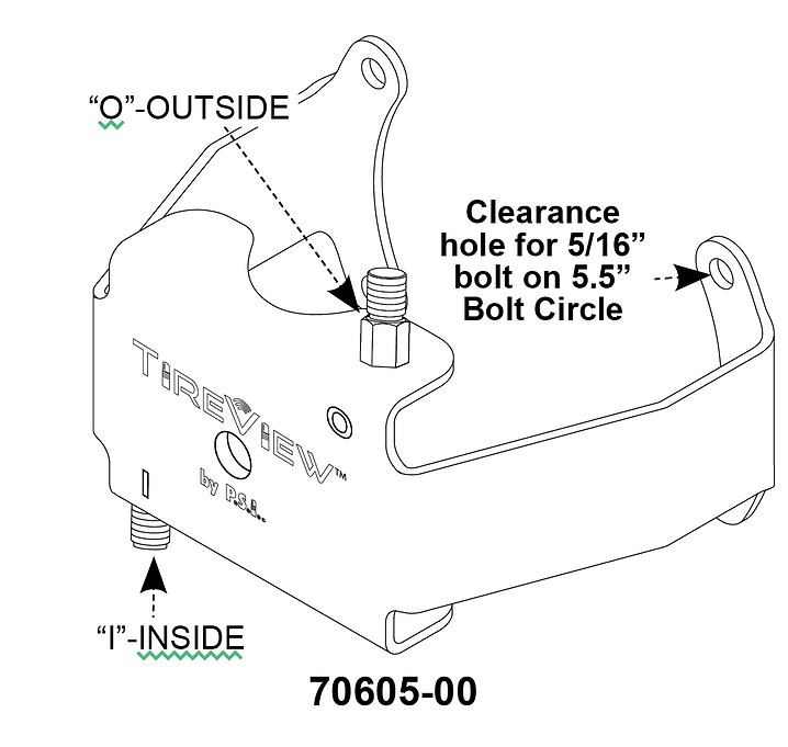 TireView 70605-00 N Series Trailer Tire Dual Flow-Thru Bracket